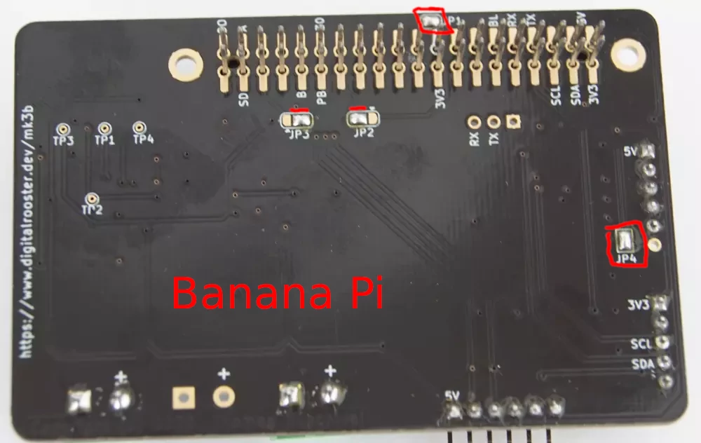 Banana Pi Solder Jumpers Solder jumpers soldered for Banana Pi