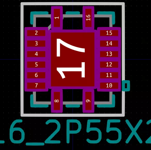 The confusing footprint PCB layout view of chip footprint with silkscreen