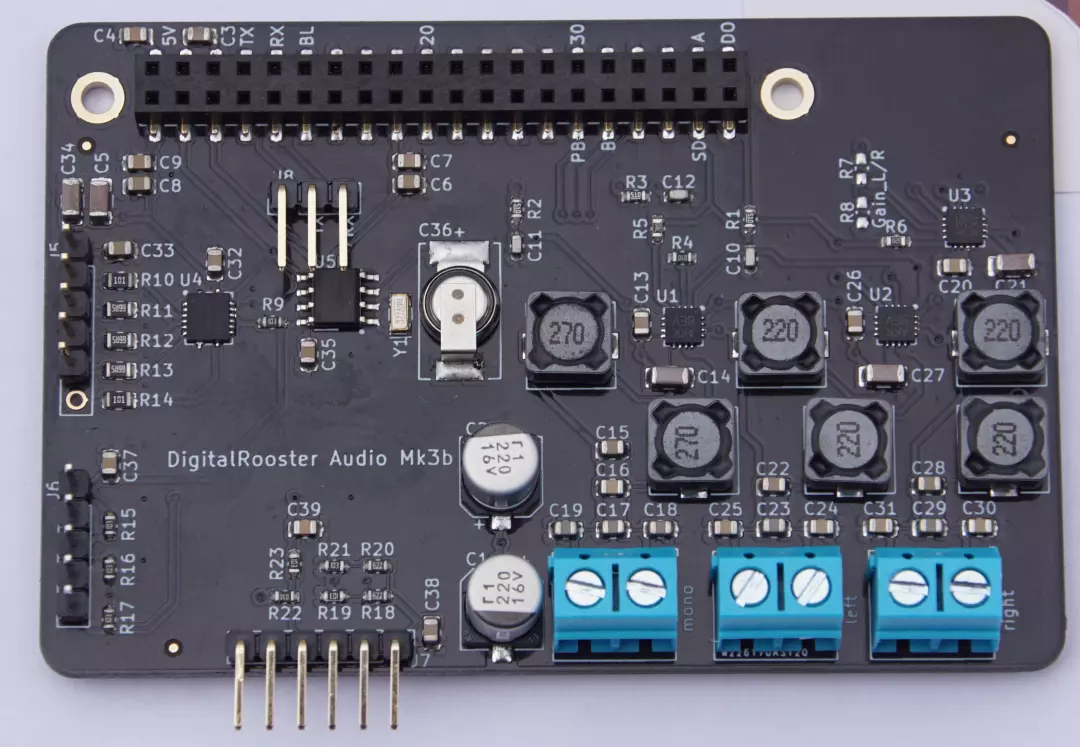 fully assembled PCB of DigitalRooster mk3b